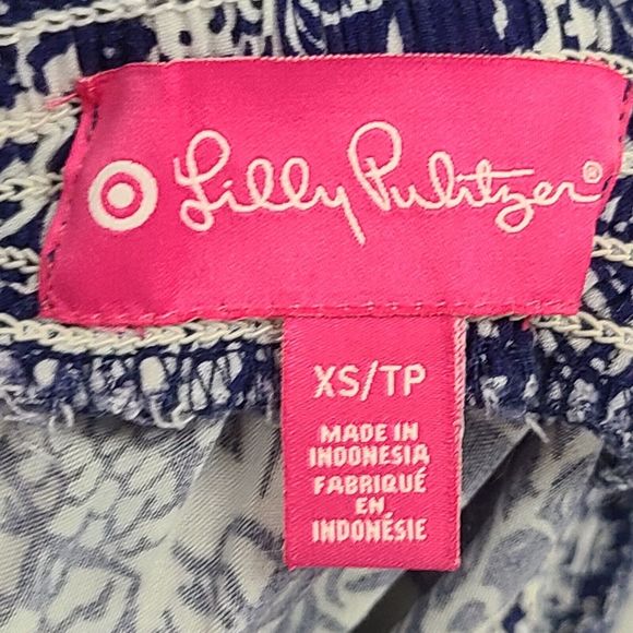 Lilly Pulitzer Target Women's (XS) Blue & White Upstream Fish Strapless Jumpsuit - Picture 8 of 8